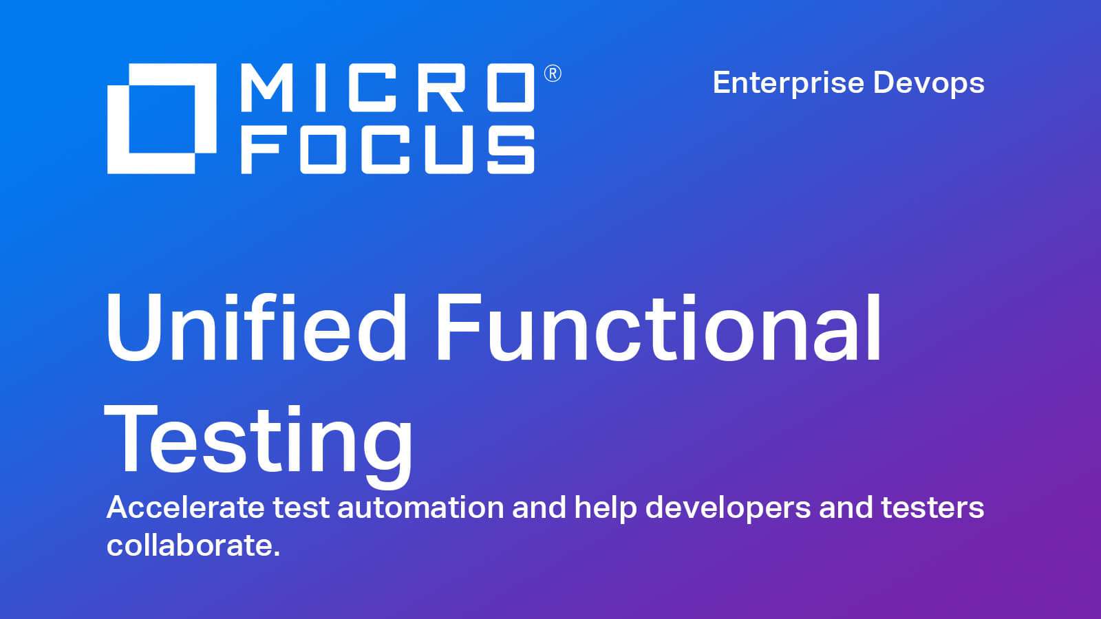 Micro Focus Unified Functional Testing